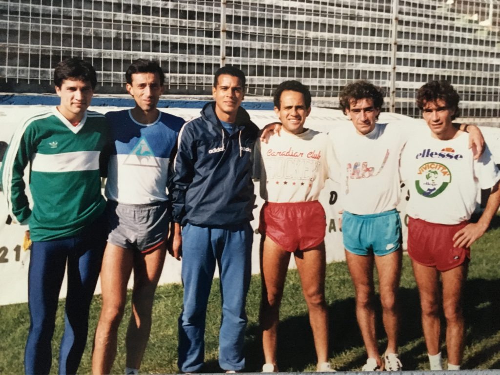 Foto crédito: Moniz Pereira - pista de atletismo do antigo Estádio José Alvalade - Fernando Mamede e os irmãos Castros 
